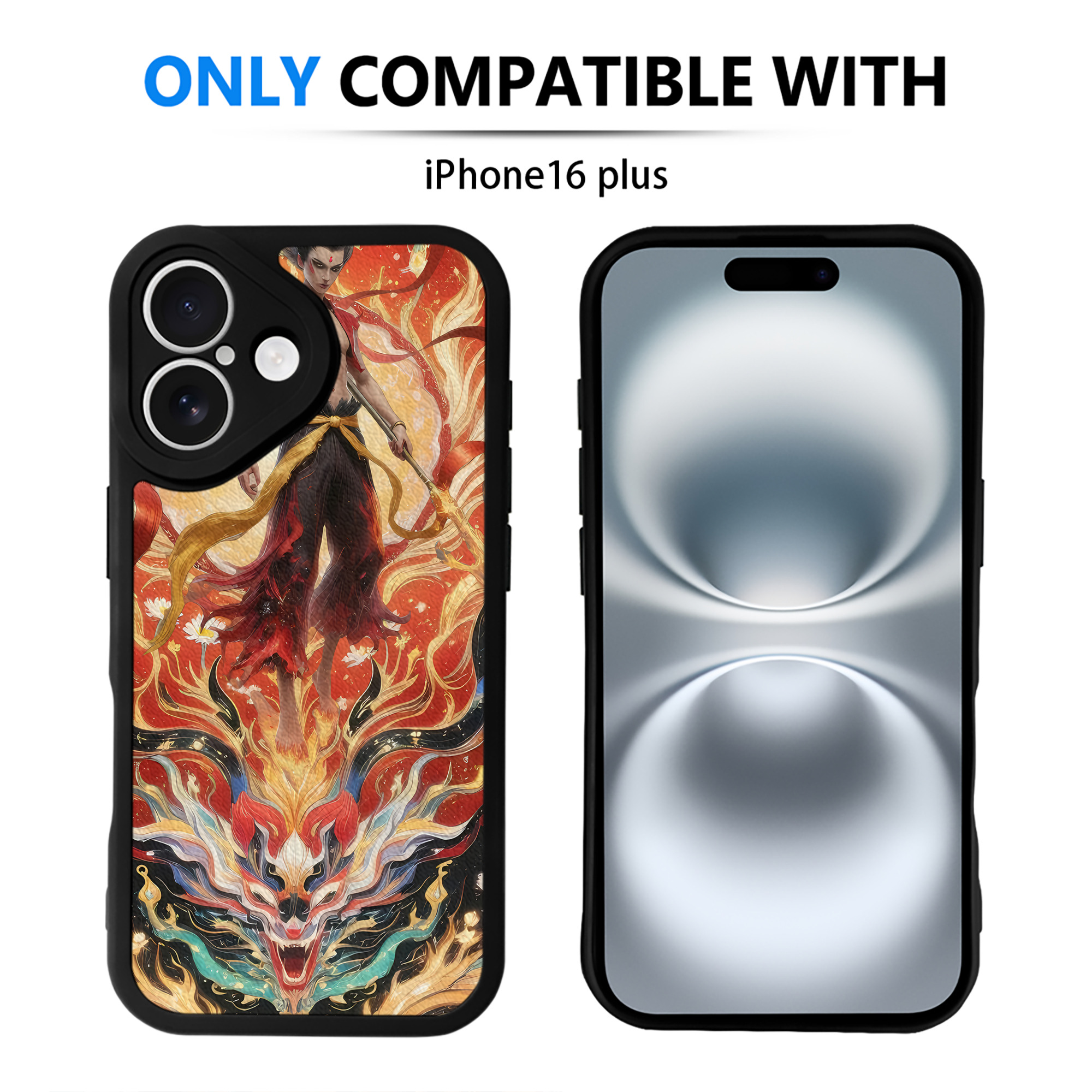 （画像用） Ne Zha 2 ナタ 魔童の大暴れ 【iPhone 16シリーズ対応】シリコンスマホケース（レザー調） 材質：シリコン